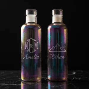 personalised engraved glass bottle